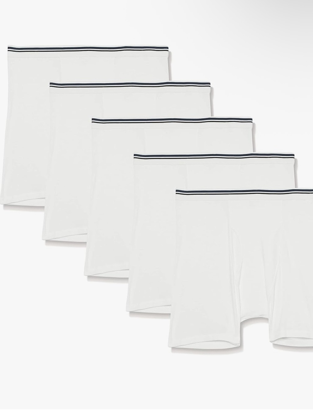 Amazon Essentials Men's 5-Pack Tag-Free Boxer Briefs, White XXL new